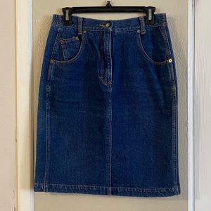 Vintage denim midi skirt